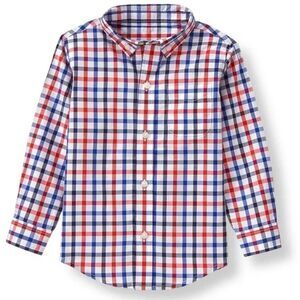 Janie and Jack Gingham Plaid Boys Button Down Dress Shirt